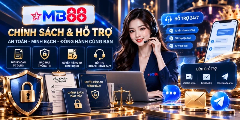 Khu vực chính sách bảo mật điều khoản quyền riêng tư và thông tin liên hệ MB88