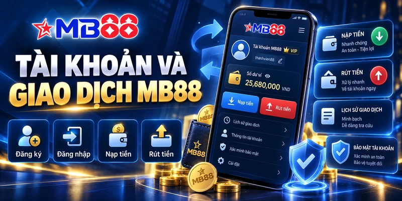 Khu vực hướng dẫn đăng ký đăng nhập nạp tiền và rút tiền MB88